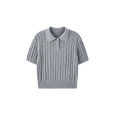 Women's Cable Knit Short-Sleeve Top